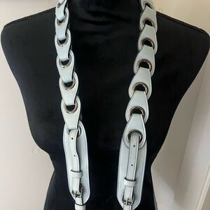 COACH bag strap 87292 Linked Leather Novelty Strap  Shoulder DK/Pale Blue NWOT